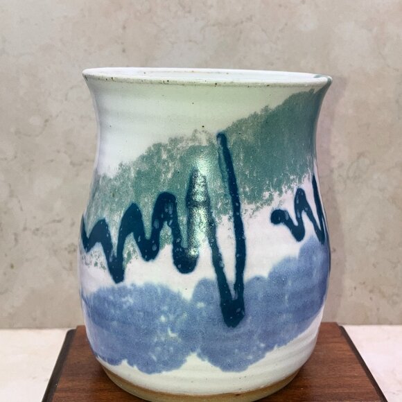 Brenner Tolliver Studio Pottery Mug Wheel Thrown, Hand Painted and Signed - Picture 4 of 9